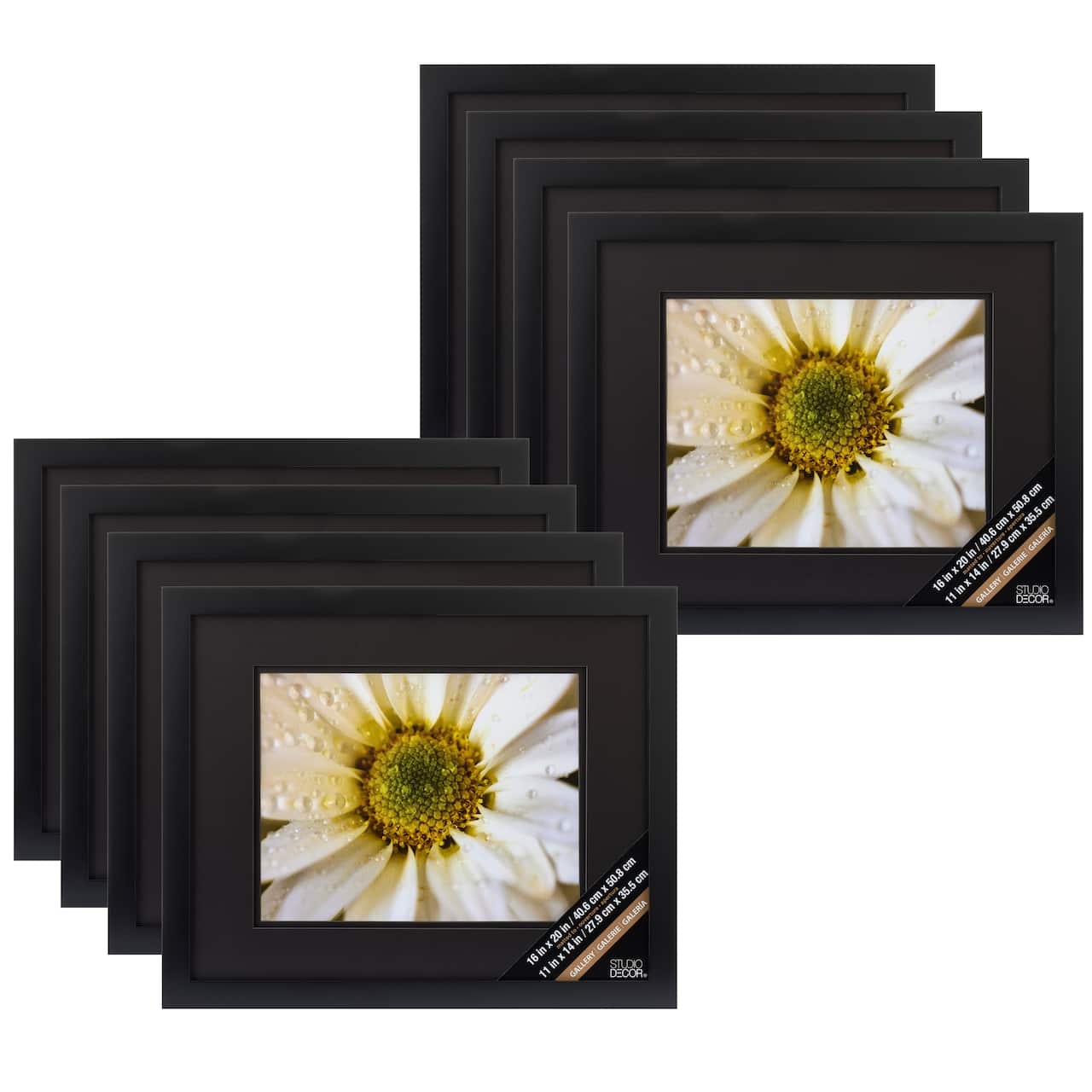 8 Pack: Black Gallery Wall Frame with Double Mat Airfloat Gallery™ by Studio Décor®